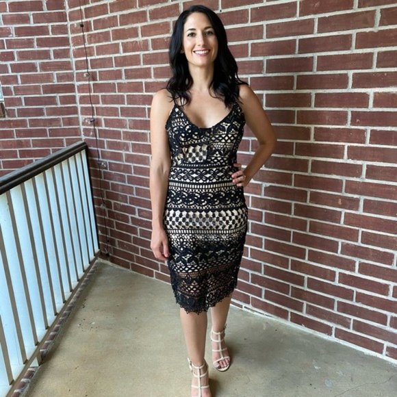 Black Lace Cocktail Dress - Picture 6 of 11